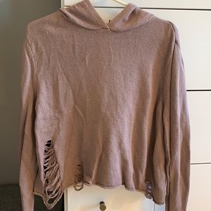 H&M distressed sweater w/ hood